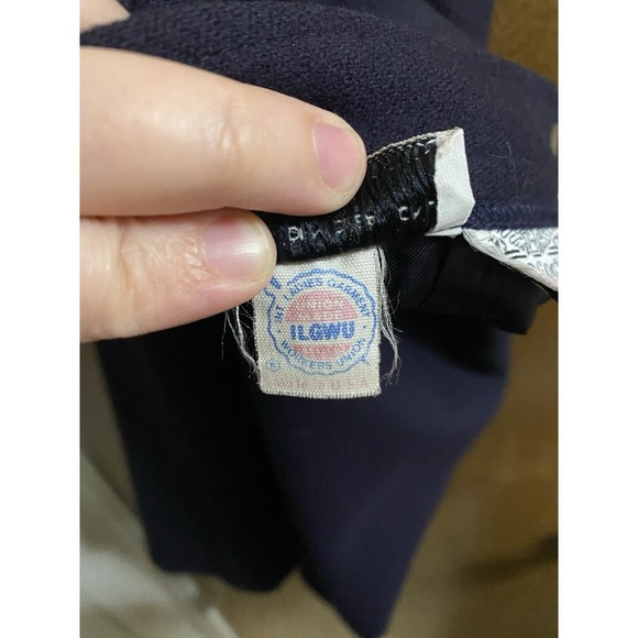 The Villager Vintage Wool Skirt Navy Blue Long Maxi Skirt Union Made Button USA - Picture 9 of 10